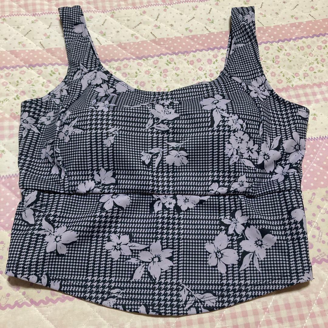 SUKALA チェックビスチェブラトップ&チェックウエストクロスレギンス