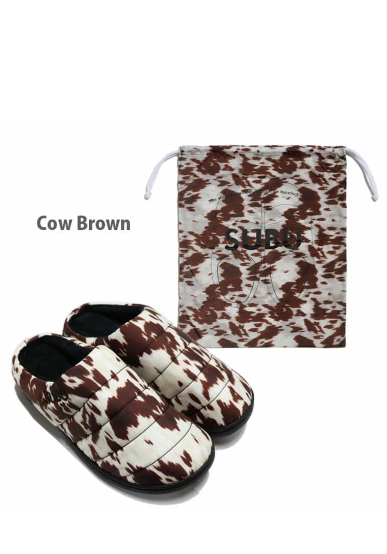 SUBU 牛柄スリッパ 収納袋付き