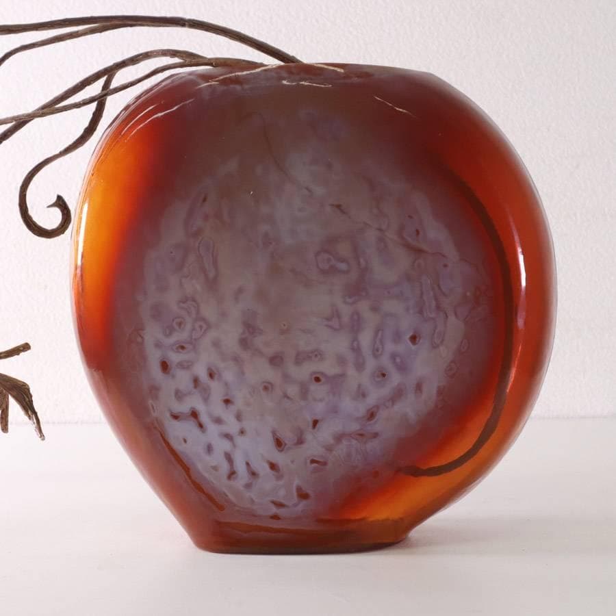 展示品 ボーコンセプト ガラス製 フラワーベース レッド フェイクグリーン付き