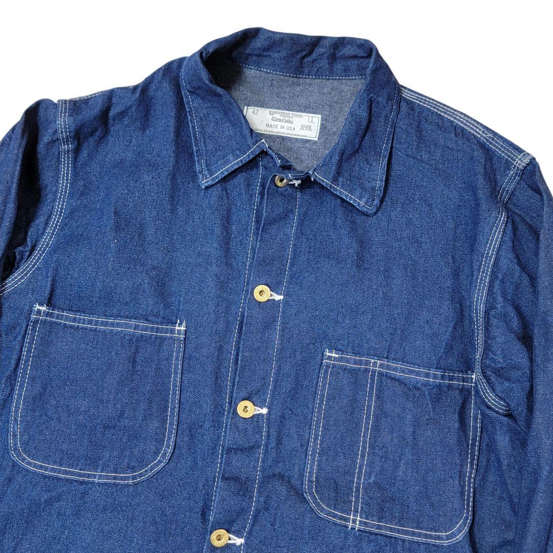 80S-90S 濃紺 ユニバーサルオーバーオール 3本針 42 カバーオール