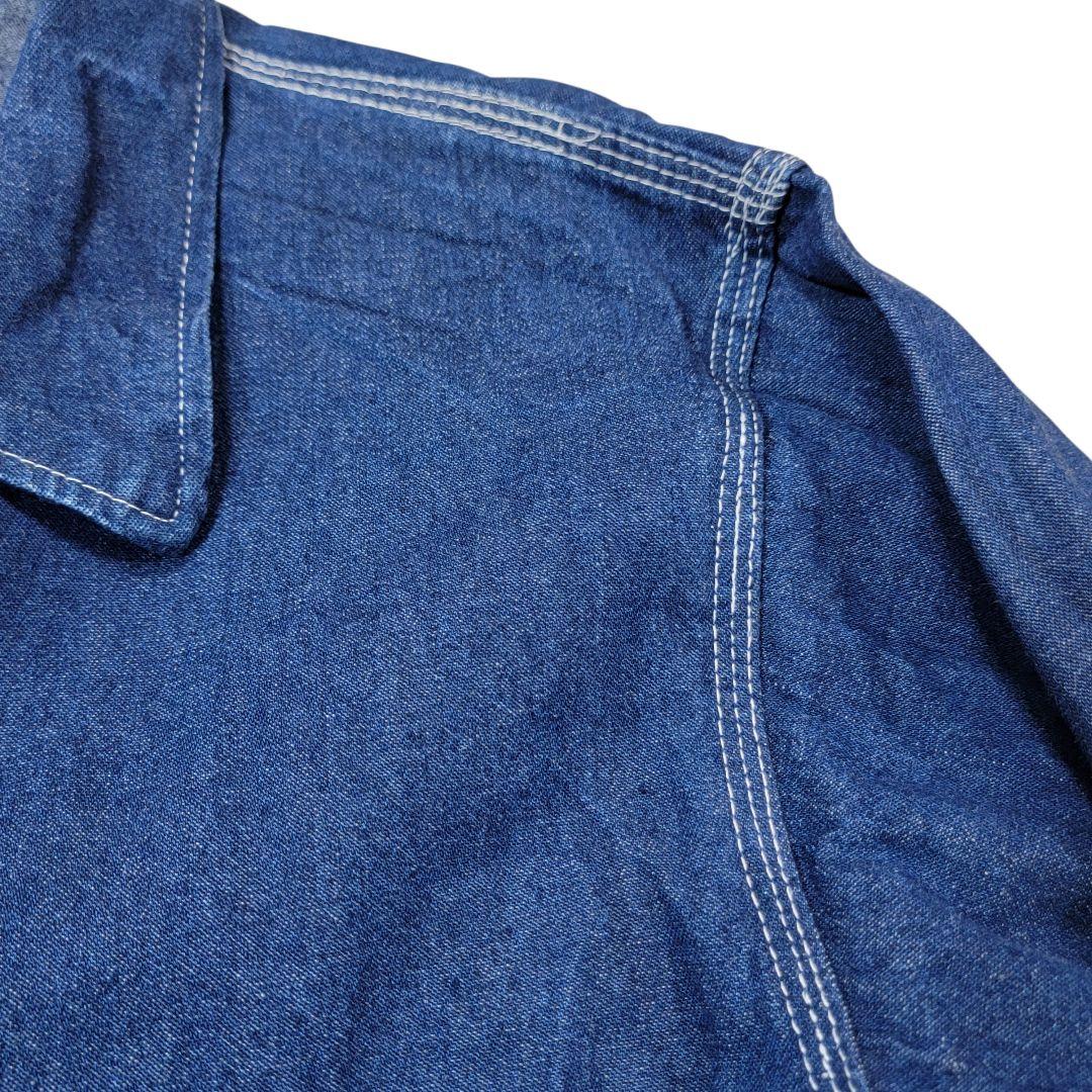 80S-90S 濃紺 ユニバーサルオーバーオール 3本針 42 カバーオール