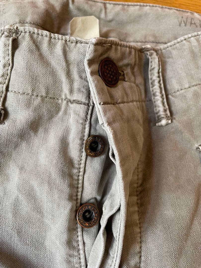 ペイント加工 カーキショートパンツ サイズ25