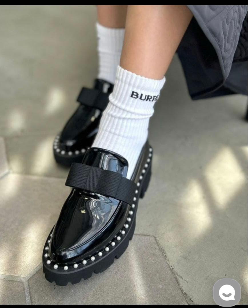 アキロン✖️Donobanコラボ　パールリボンローファー　Sサイズ