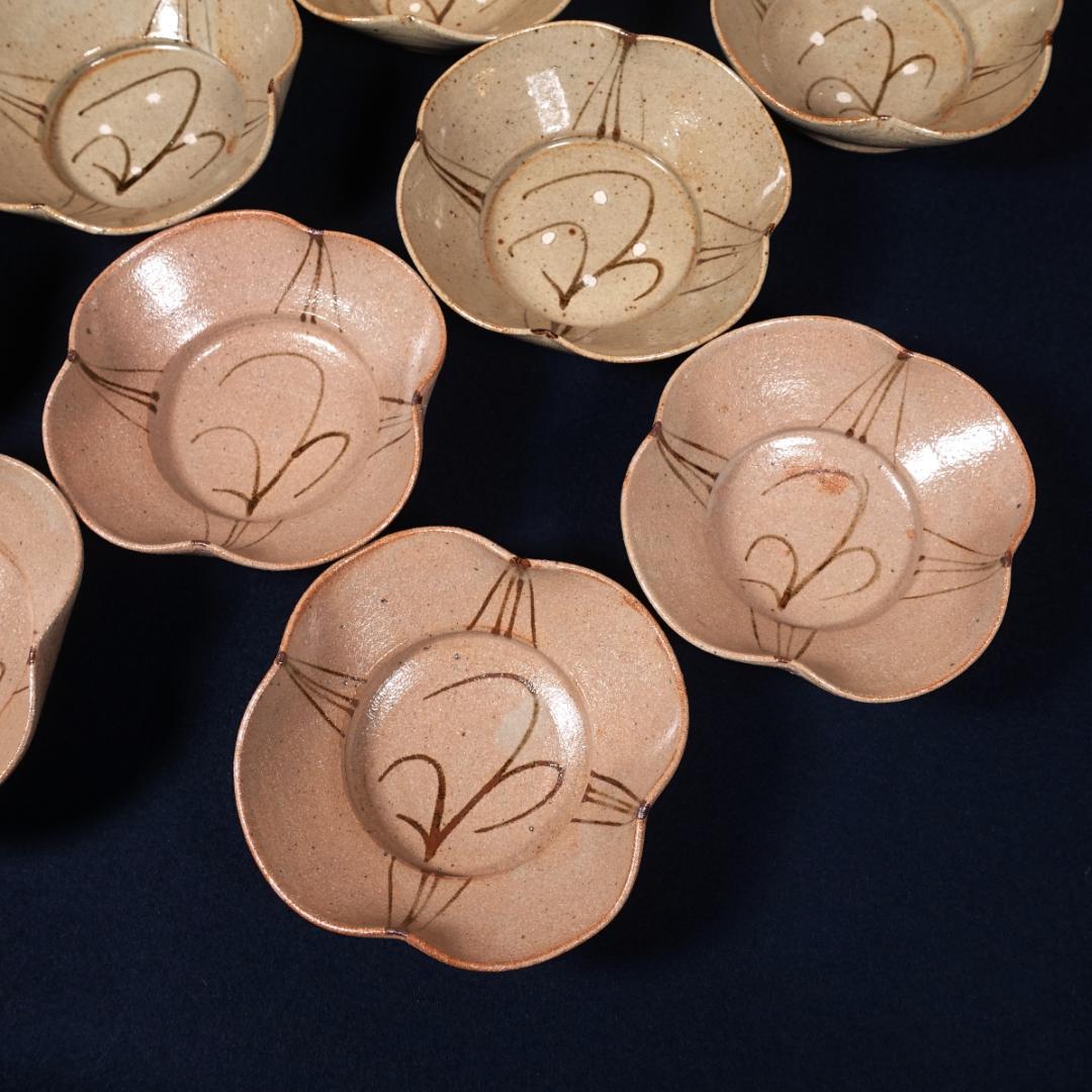 13代 中里太郎右衛門窯 絵唐津 平向付 10客 共箱