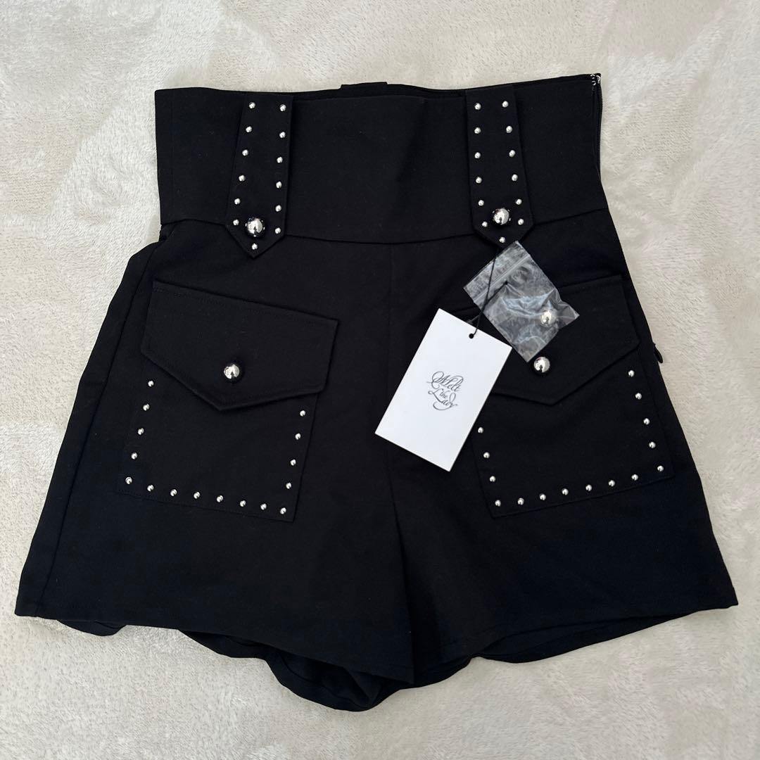 meltthelady スタッズハイウエストショートパンツ