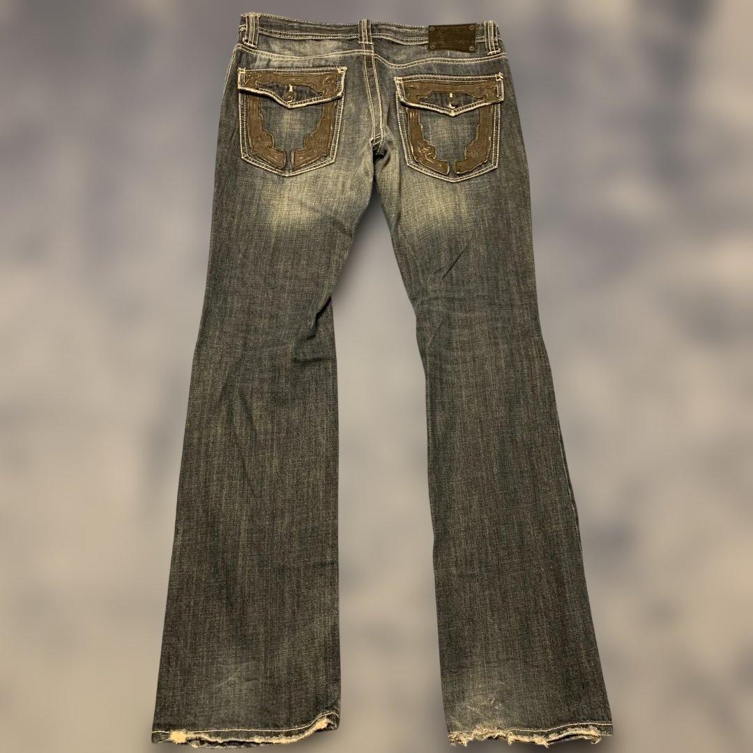 パンツ semantic design gimmick flared denim Y2K