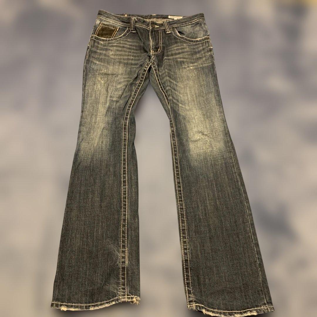 パンツ semantic design gimmick flared denim Y2K