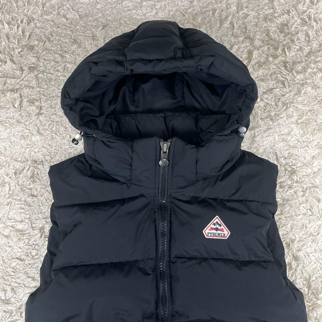 PYRENEX スプートニック ダウンベスト フード着脱可 ブラック XSサイズ