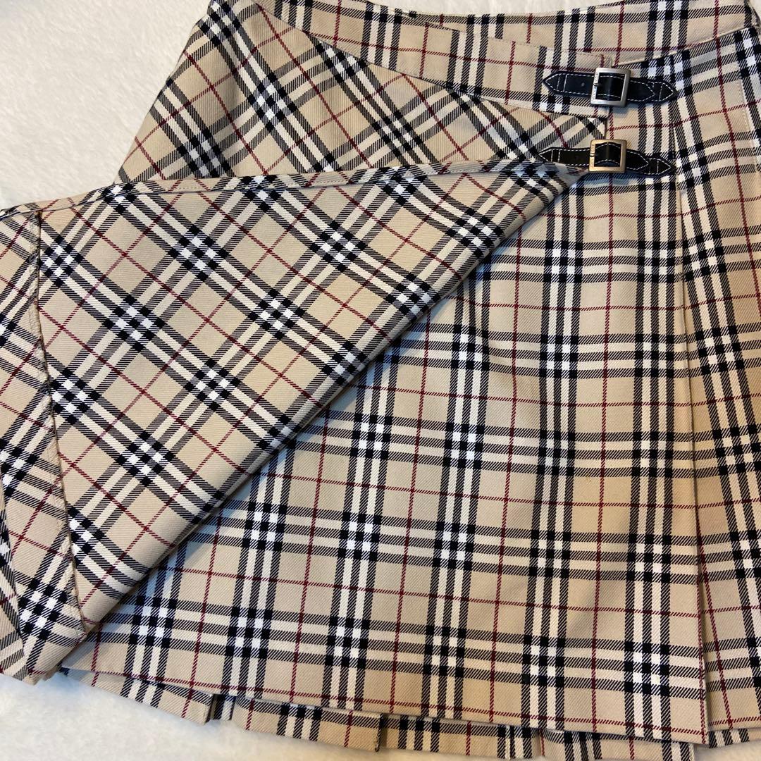 美品 Burberry London ノバチェック プリーツミニスカート