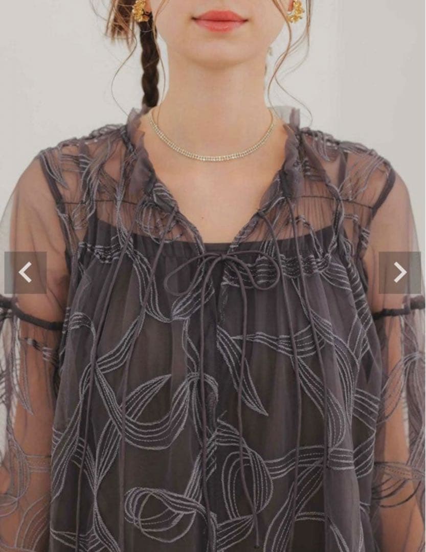 Dolly Doll リボンエンブロイダリーレイヤードドレス