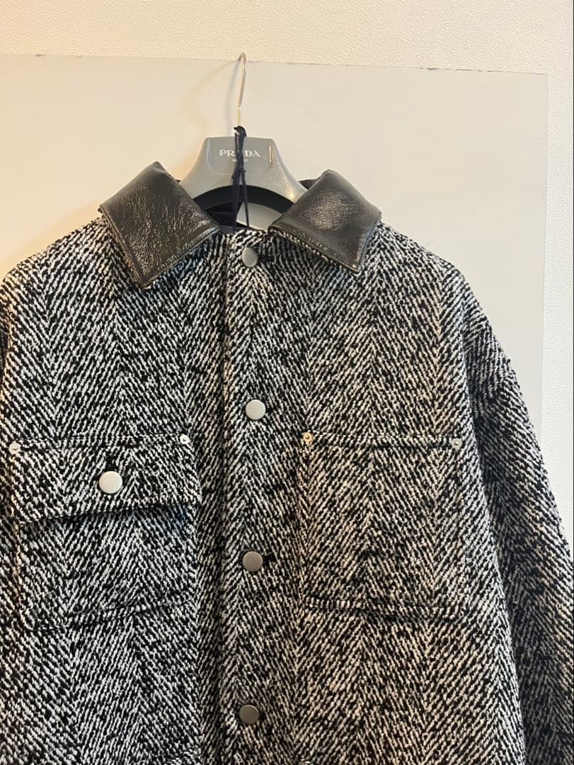 プラダ PRADA 24AW ウールブレンド ジャケット コート グレー