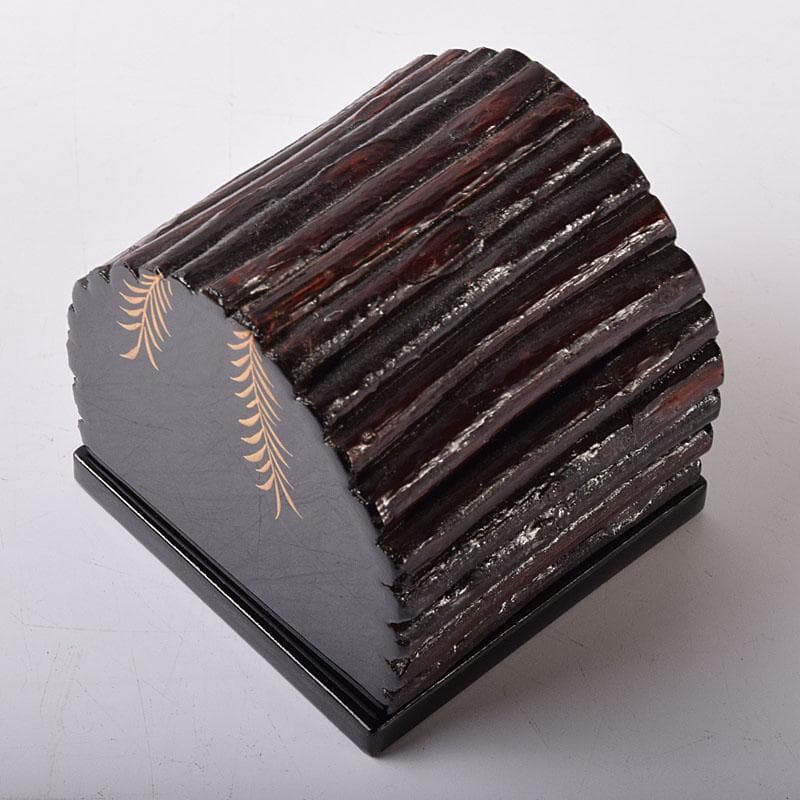 mu-tinctura　清峰造　柳蒔絵　烏帽子香合　共箱　V　7822