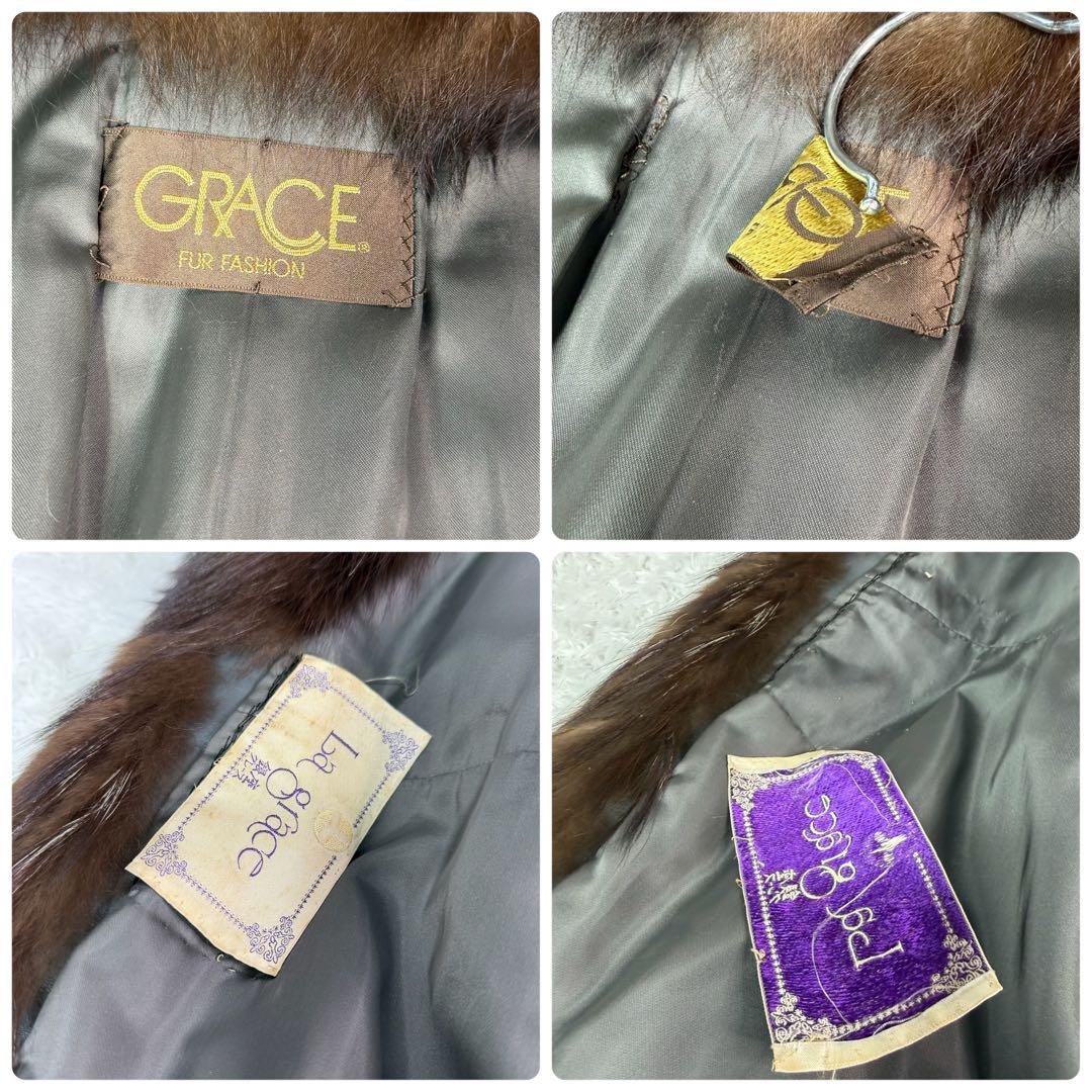 総丈117cm GRACE 肉厚 シルバーフォックス ロングコート 舐めし柔らか