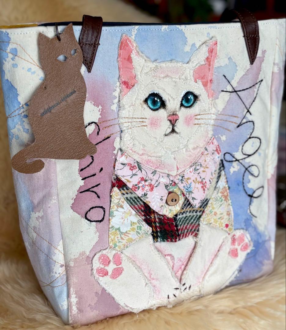 MUGI\"エンジェルしろ\"ねこのトートバッグ