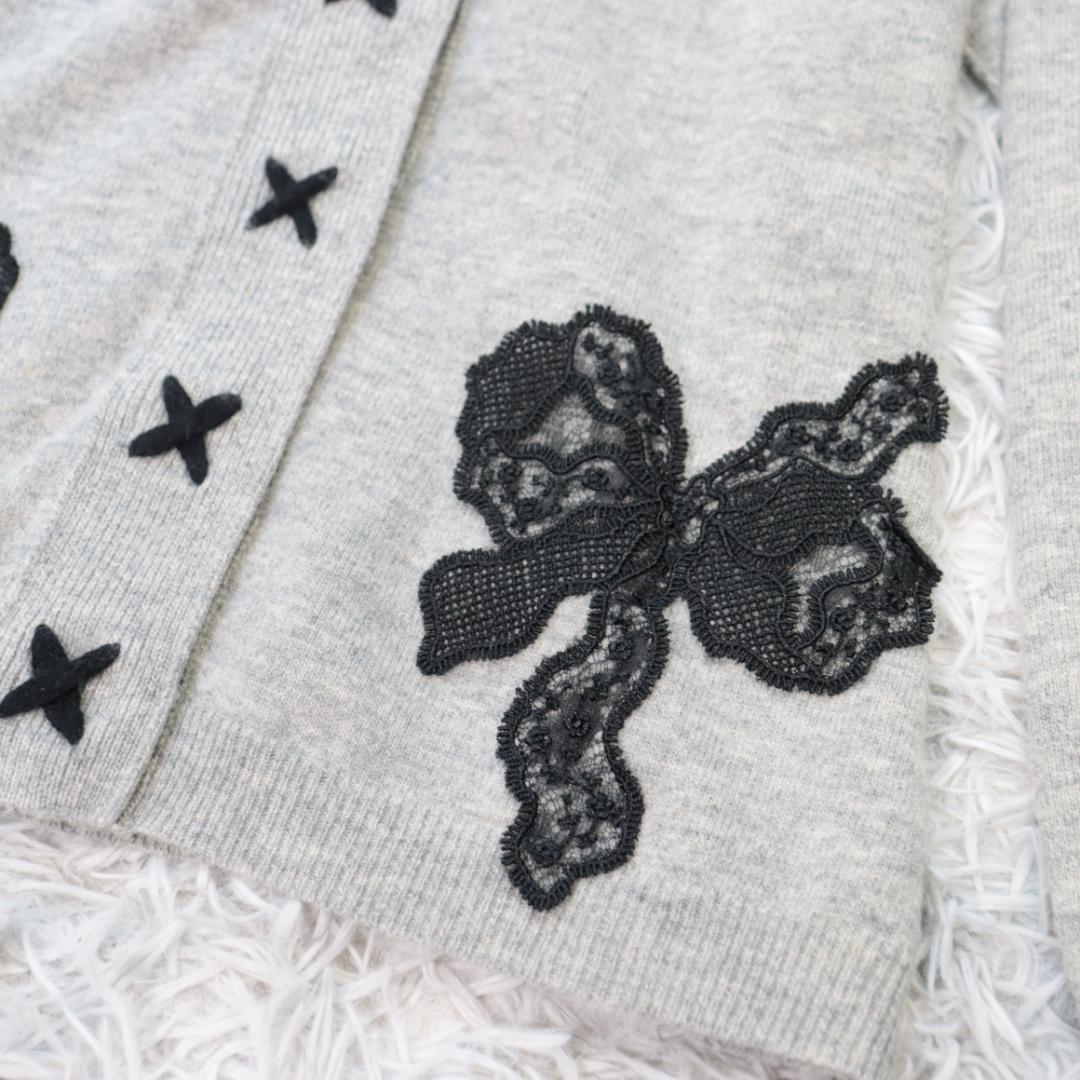 zhor&nema✨ゾーアンドネマ✨カーディガン　レース　カシミヤ混　サイズＬ