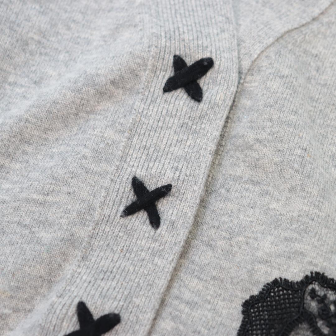 zhor&nema✨ゾーアンドネマ✨カーディガン　レース　カシミヤ混　サイズＬ