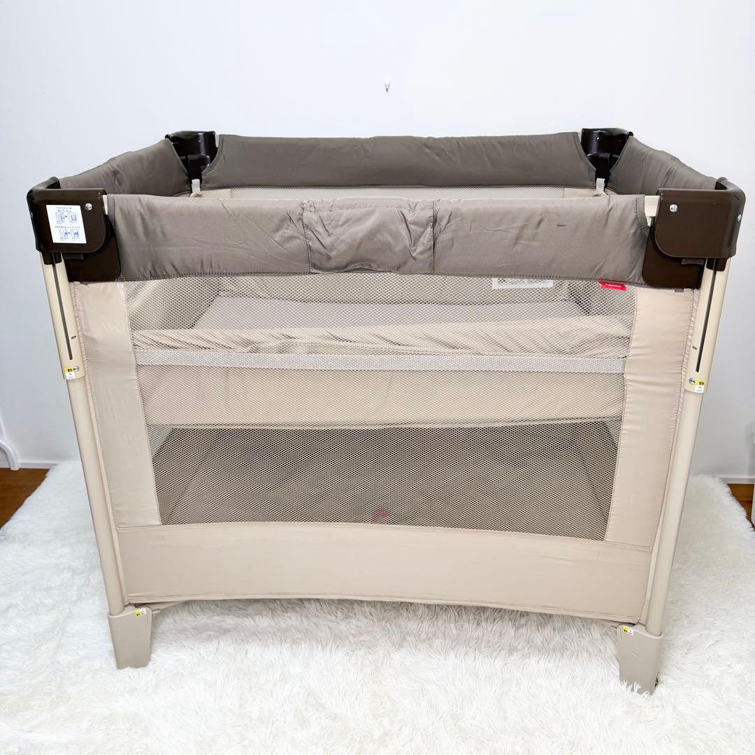 送料無料 Aprica ココネルエアー 折り畳み ベビーベッド ココアブラウン