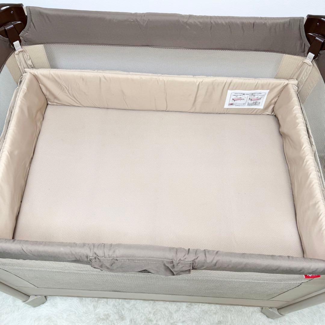 送料無料 Aprica ココネルエアー 折り畳み ベビーベッド ココアブラウン