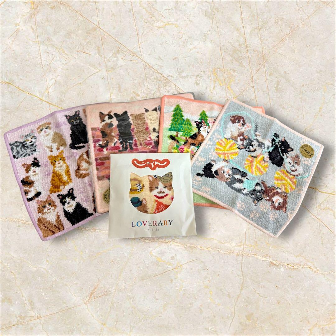 FEILER 猫デザイン ハンカチ 5枚セット