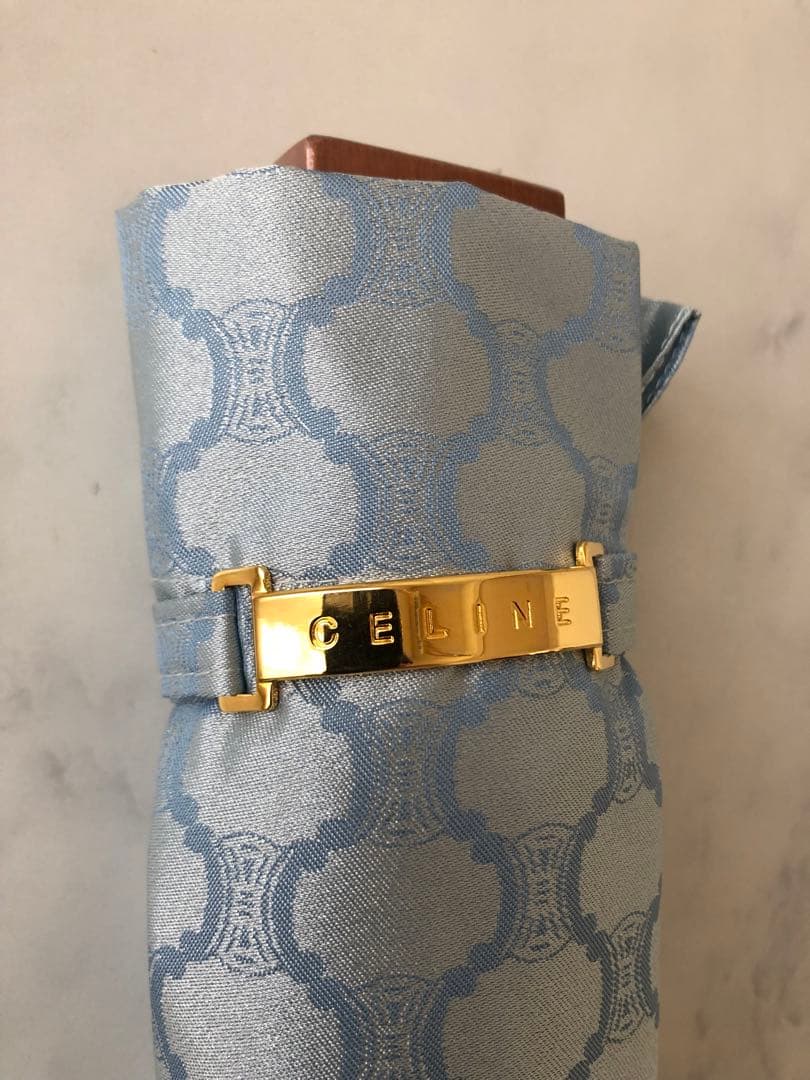 使用1回　CELINE セリーヌ　折りたたみ傘　ブルー系