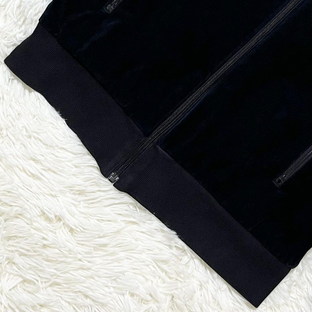 アディダス ベロアスーパースタートラックトップ M 黒系 トレフォイルロゴ刺繍