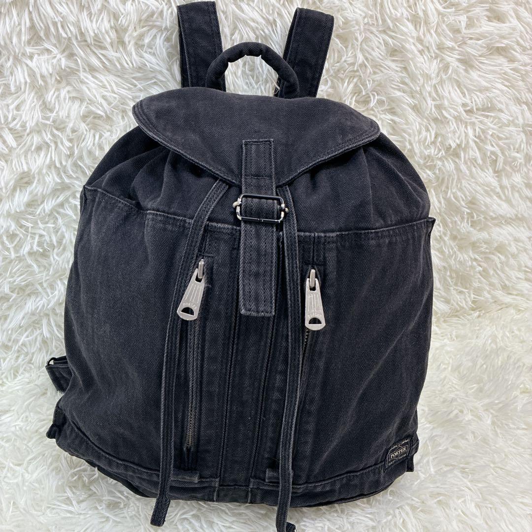 入手困難 希少 PORTER PAGE ヘリンボーン リュック ブラック 廃番