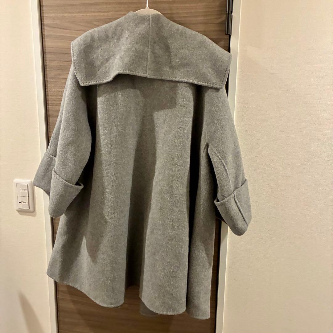 ROPE 23AW SUPER140s メルトンショールカラーコート 38グレー