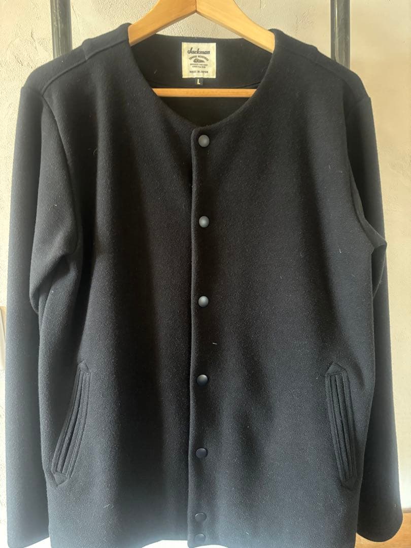 JACKMAN JM7641 ジャージー カラーレス ジャケット /L/BLK