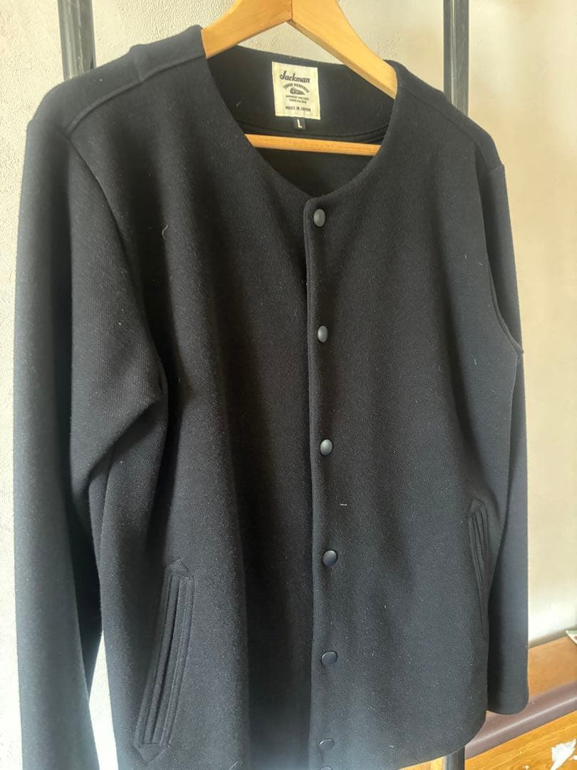 JACKMAN JM7641 ジャージー カラーレス ジャケット /L/BLK