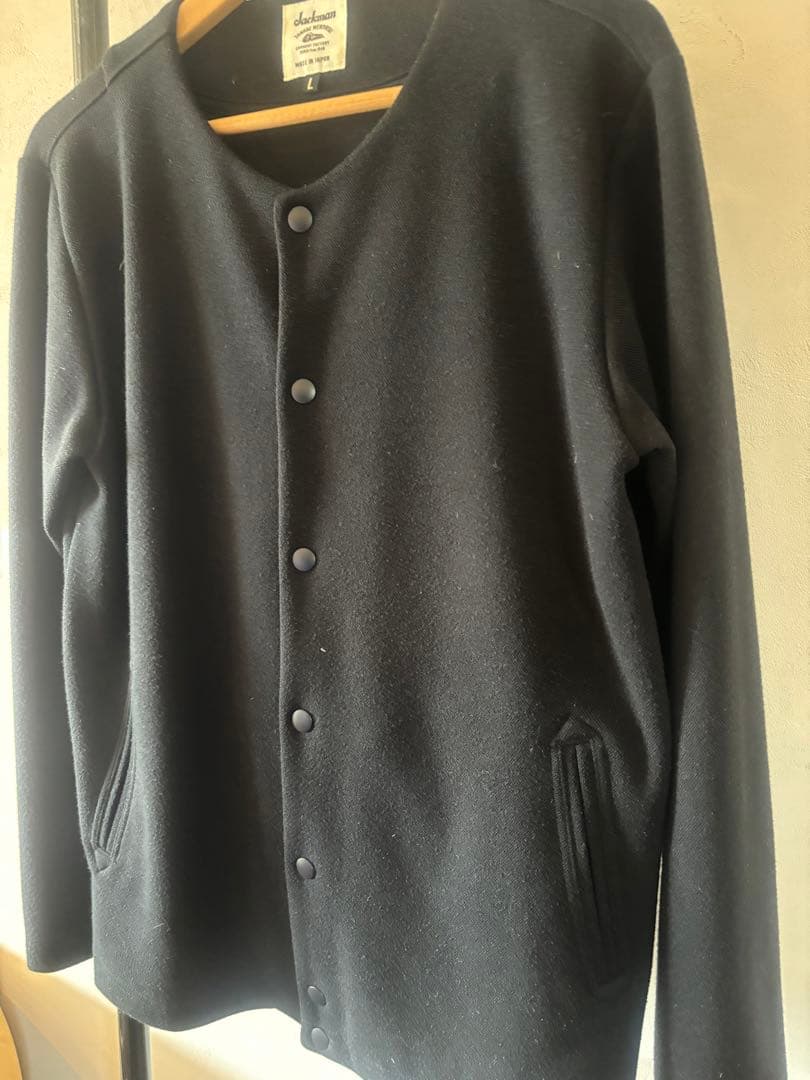 JACKMAN JM7641 ジャージー カラーレス ジャケット /L/BLK