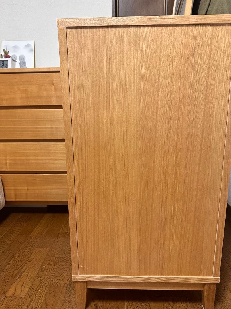 あいあい様限定品/無印良品//4段チェスト/天然木/タモ材