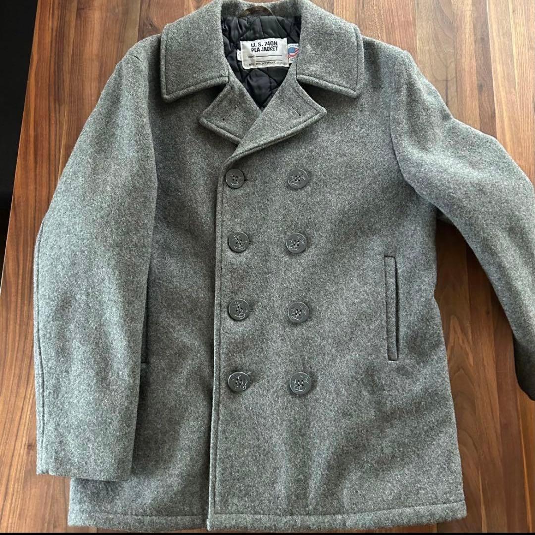 【美品⭐️】schott ピーコート usa製　グレー　40