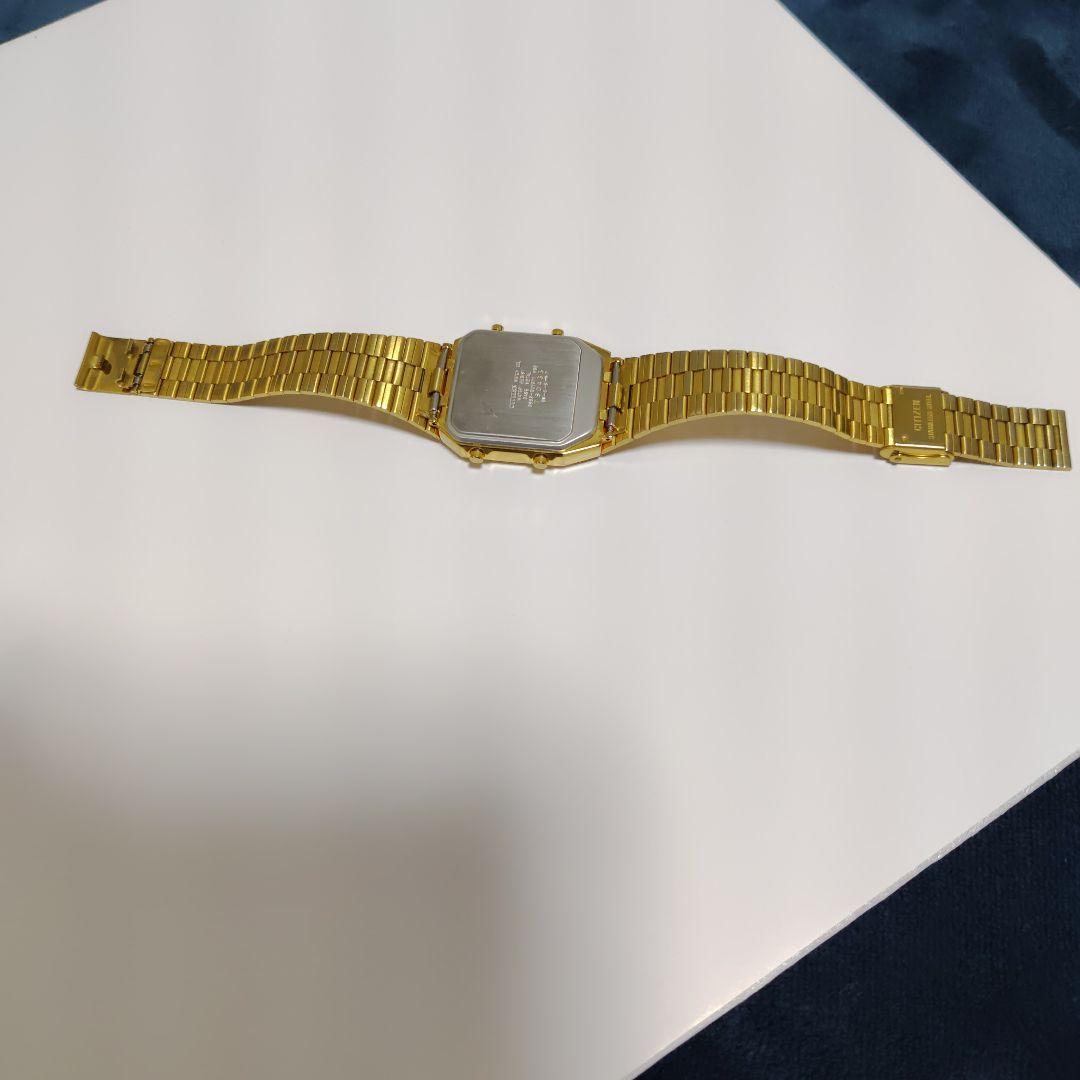 CITIZEN　アナデジテンプ　ゴールド色　8988 　稼働品