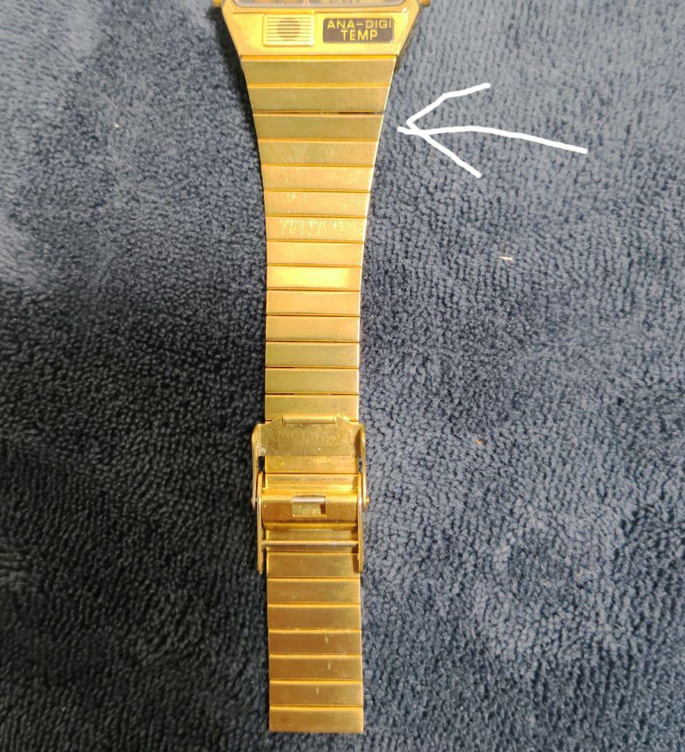 CITIZEN　アナデジテンプ　ゴールド色　8988 　稼働品