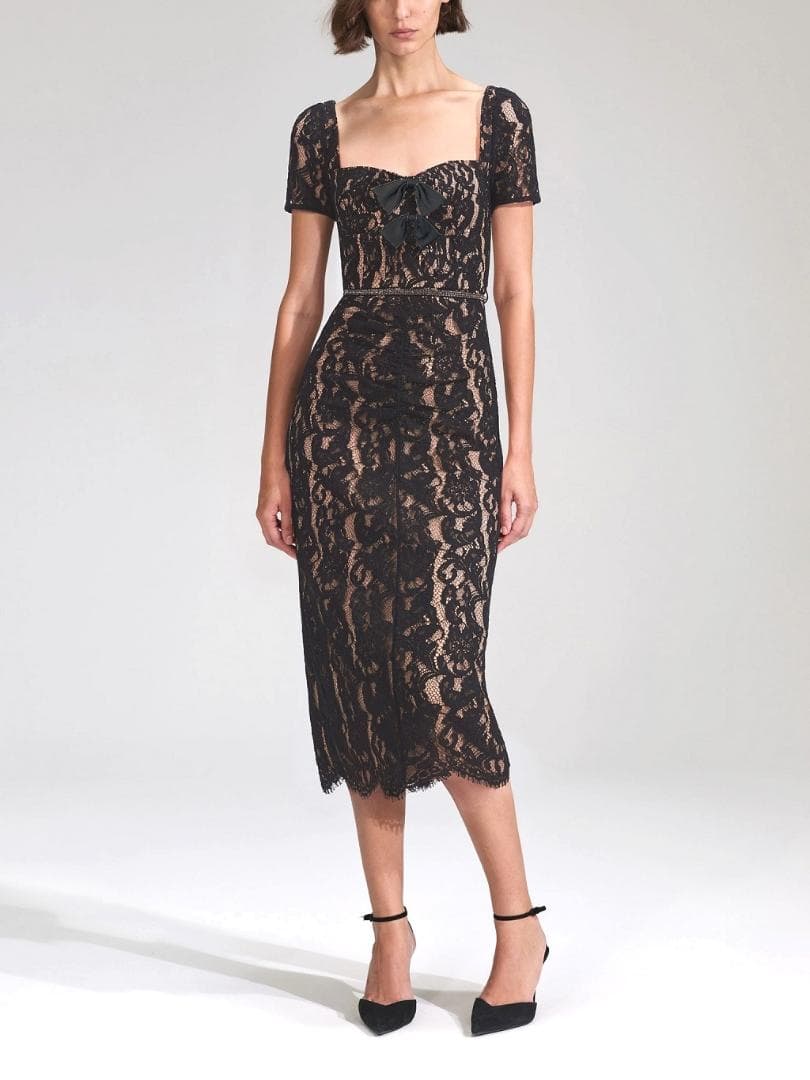 J*#様 セルフポートレイト ワンピース レース 黒 UK8 未使用 Cord