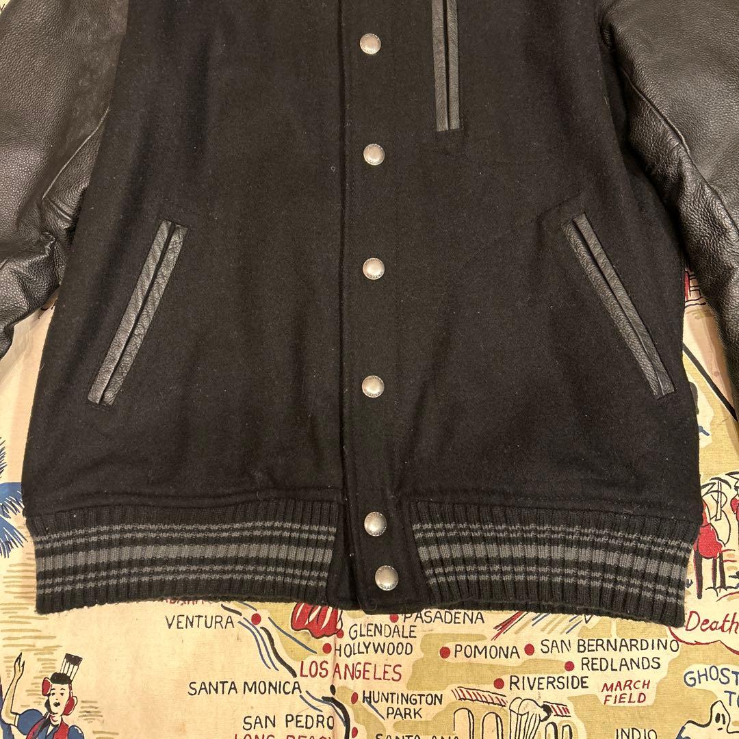 UNITED SPORTS OF AMERICA スタジャン ブラック　レザー