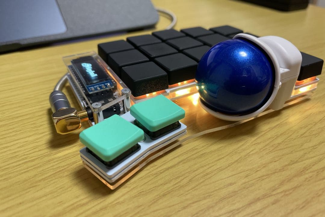 【完成品】Keyball39(LEDも実装)おまけ、ケース付き全部セット
