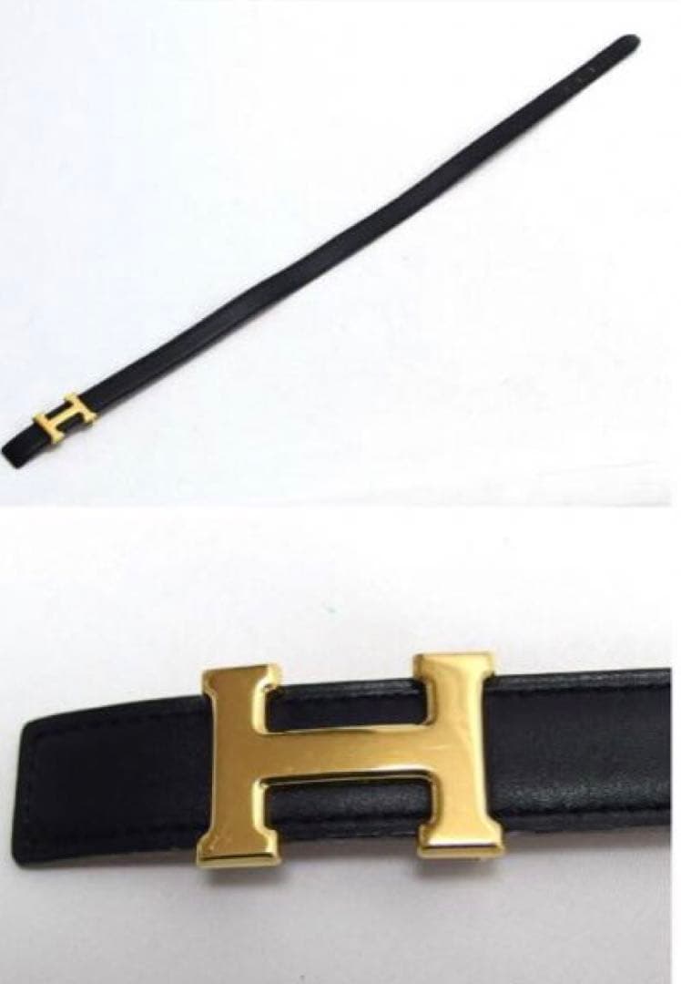 HERMES ミニコンスタントベルト リバーシブル Hバックル 黒×茶