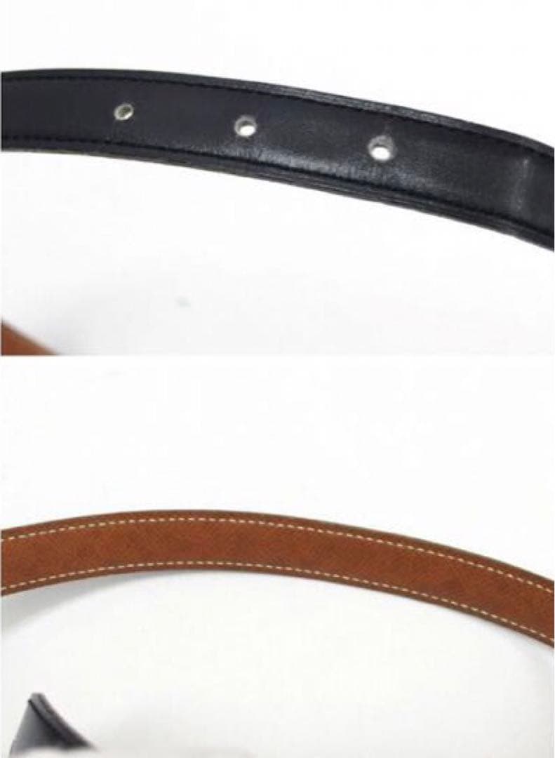 HERMES ミニコンスタントベルト リバーシブル Hバックル 黒×茶