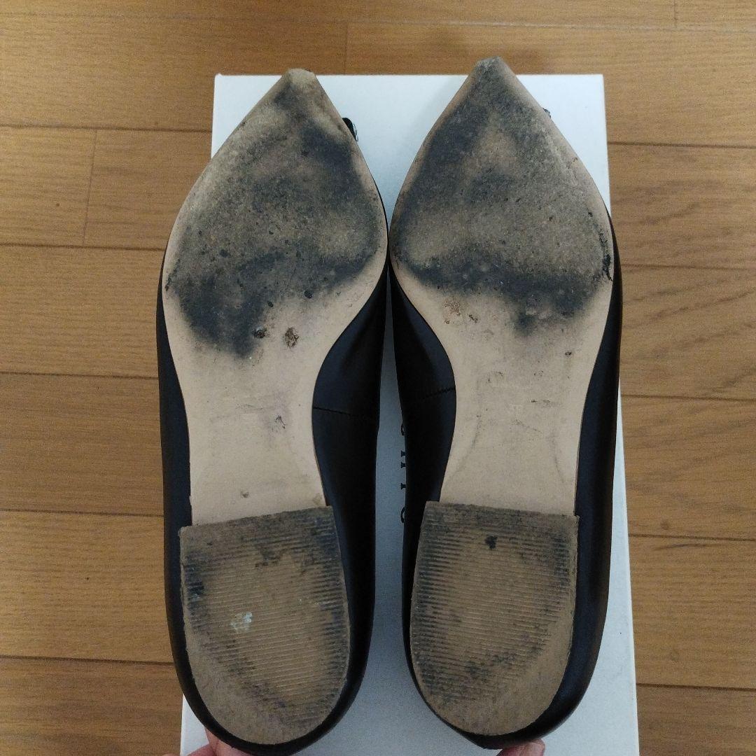 ピッピシックPPICHIC•ビジューレザーシューズ黒