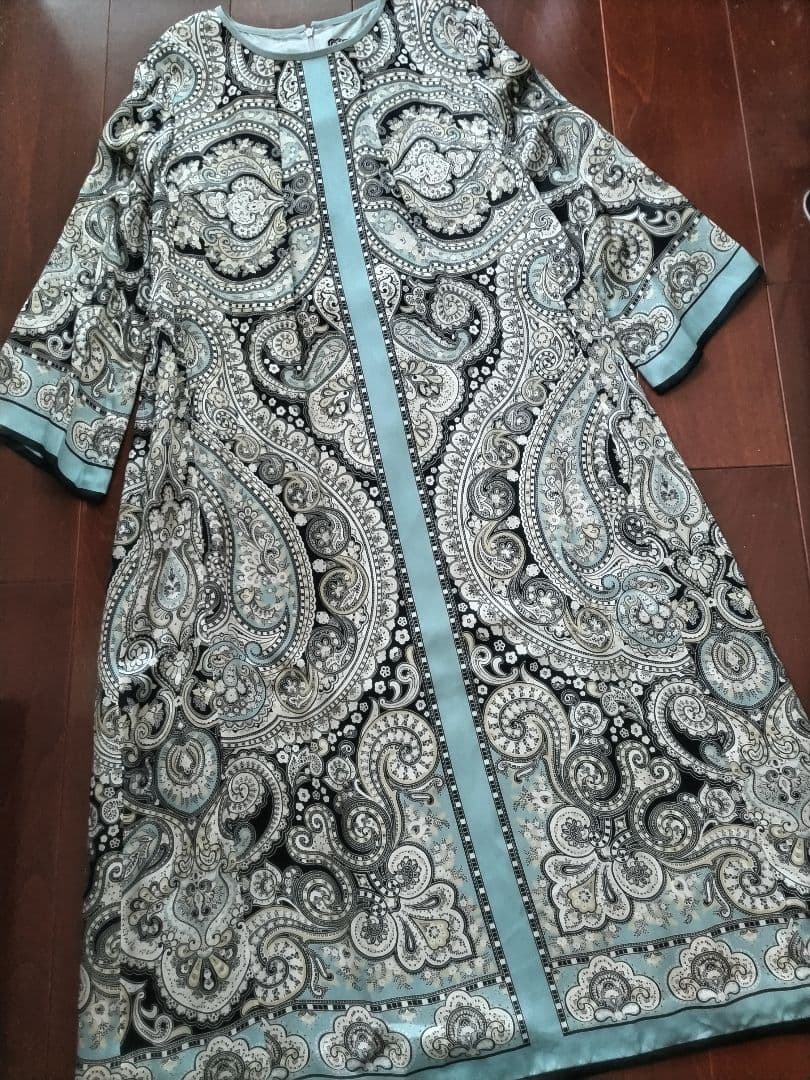 Rossa シルク ロングワンピース