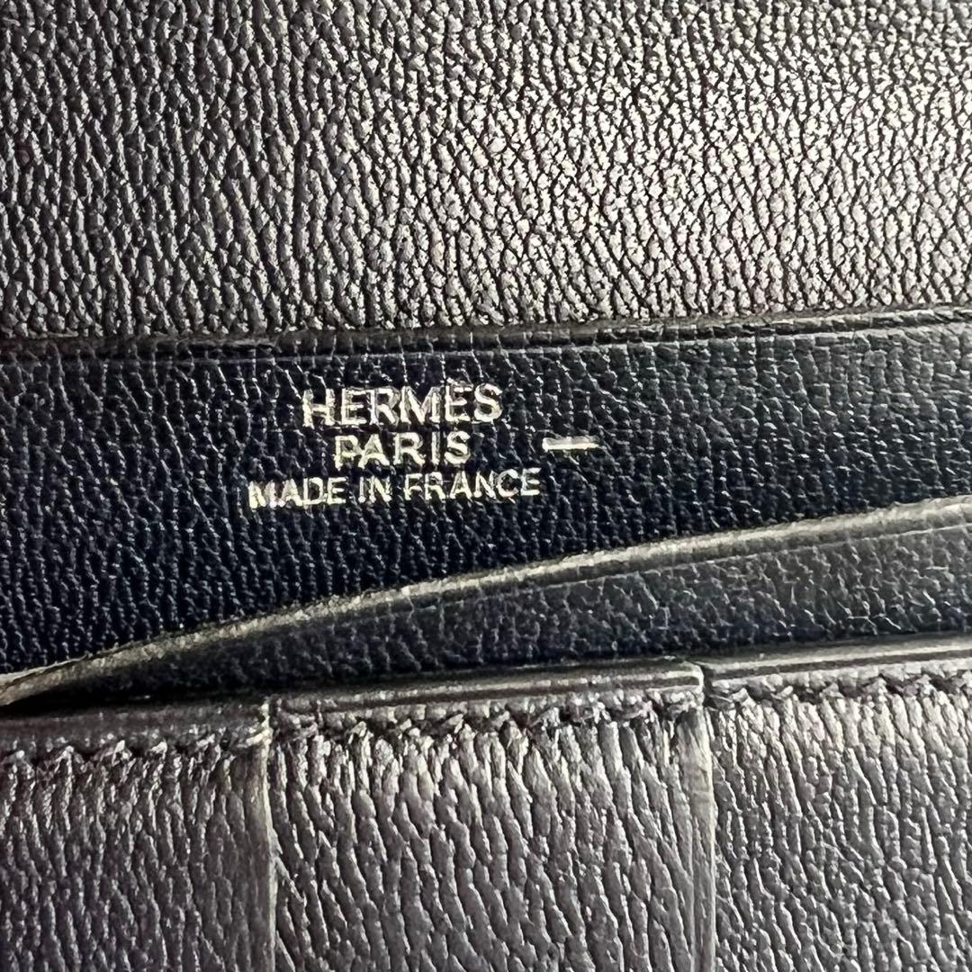 109 極上美品 HERMES エルメス ベアン リザード 2つ折り 長財布