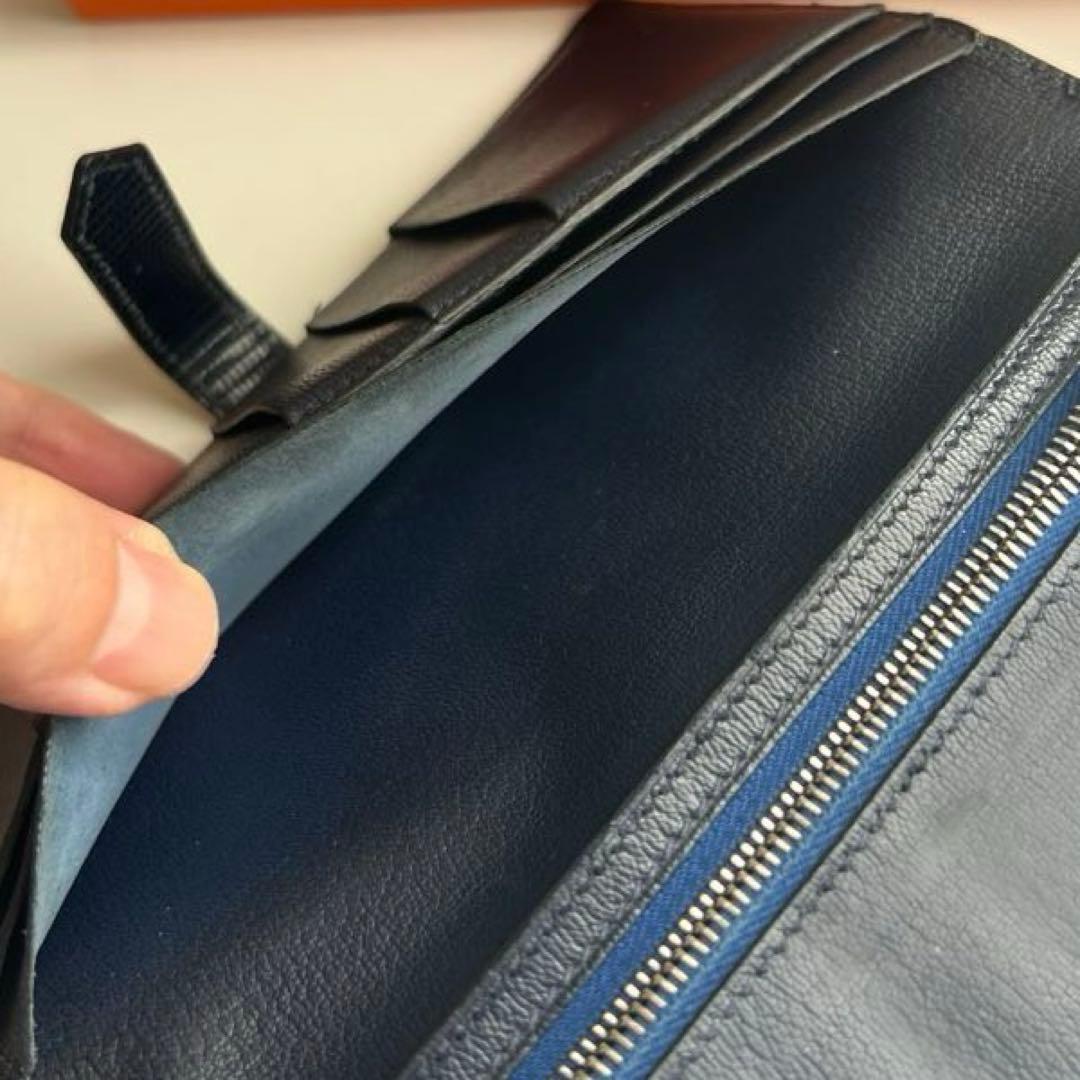109 極上美品 HERMES エルメス ベアン リザード 2つ折り 長財布