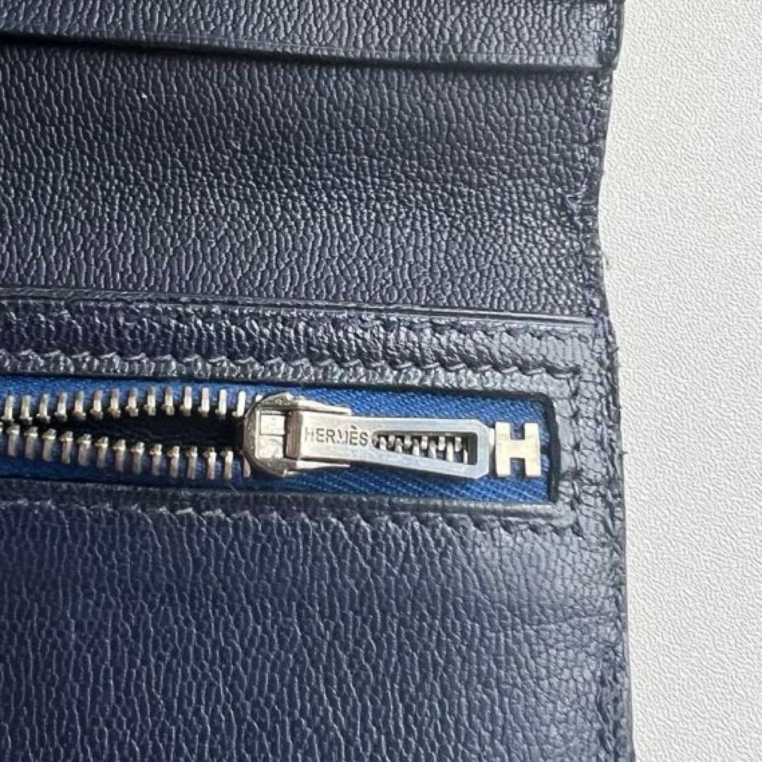 109 極上美品 HERMES エルメス ベアン リザード 2つ折り 長財布