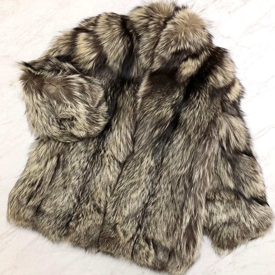 SAGA FOX  シルバーフォックス 本毛皮 リアルファーコート