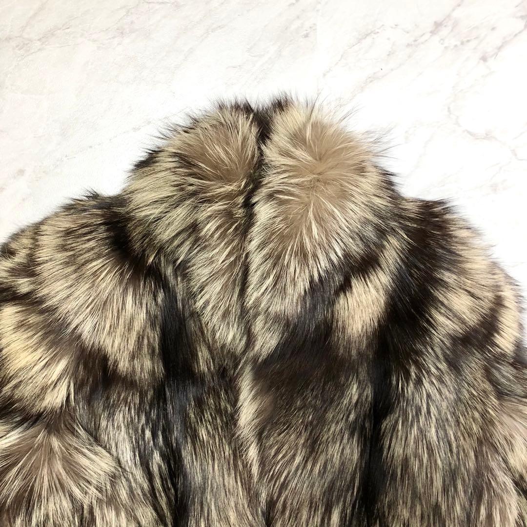 SAGA FOX  シルバーフォックス 本毛皮 リアルファーコート