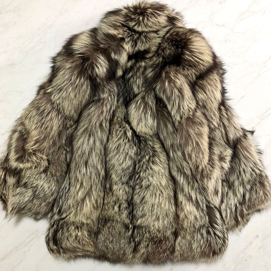 SAGA FOX  シルバーフォックス 本毛皮 リアルファーコート