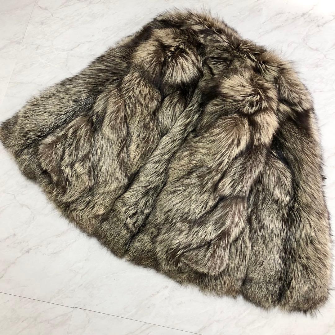SAGA FOX  シルバーフォックス 本毛皮 リアルファーコート