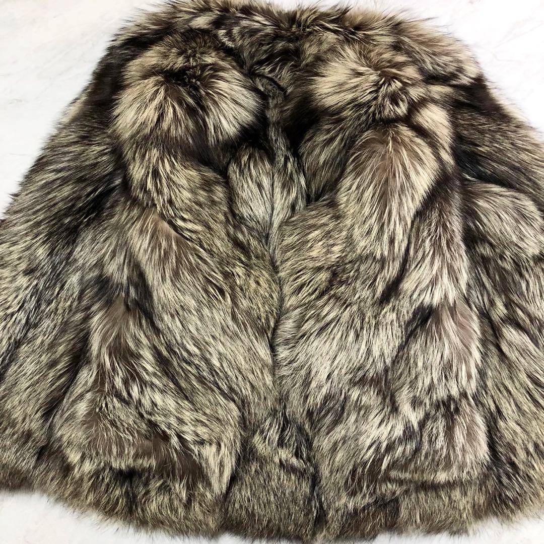 SAGA FOX  シルバーフォックス 本毛皮 リアルファーコート