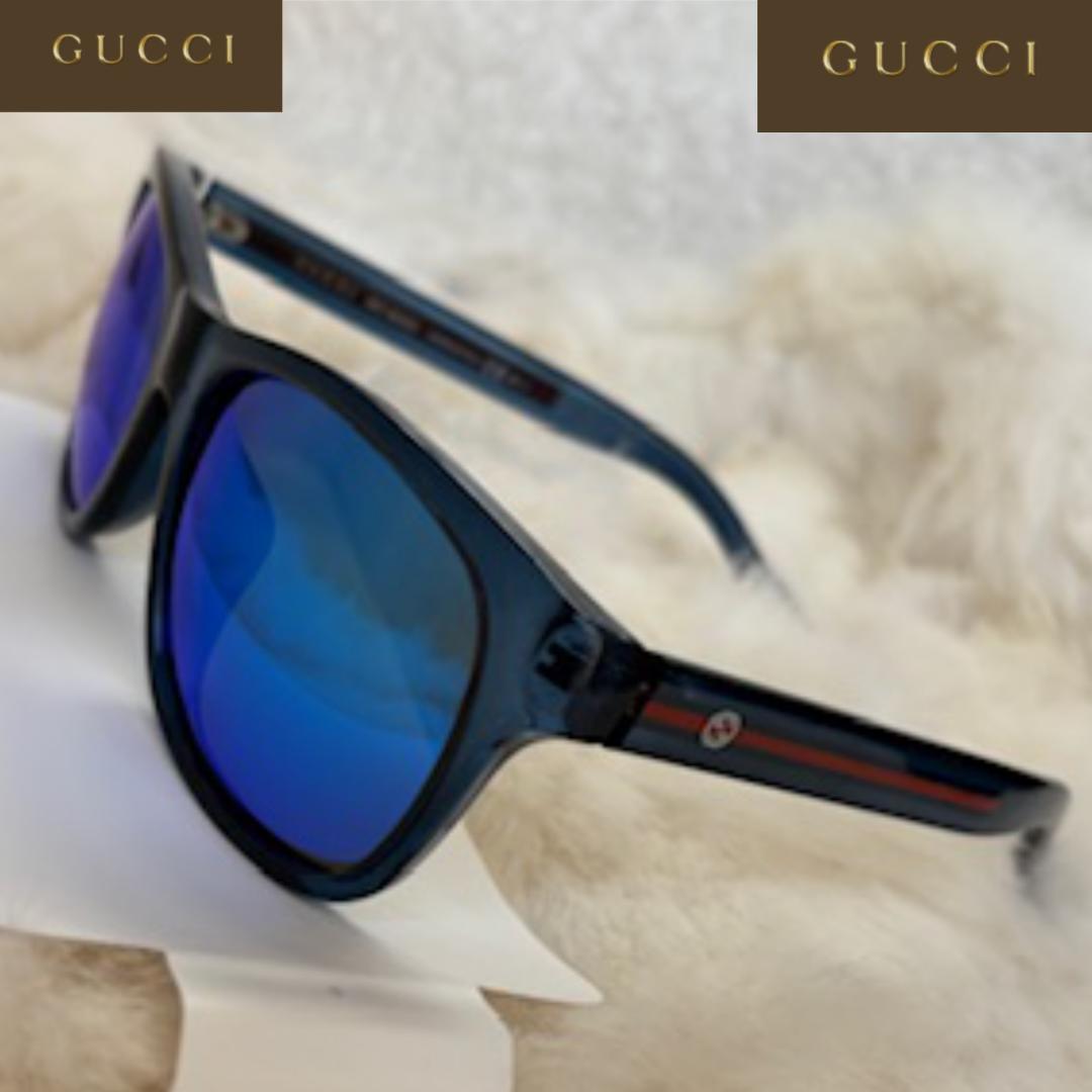 GUCCI サングラス シェリーライン 国内正規品 ブルーミラーレンズ